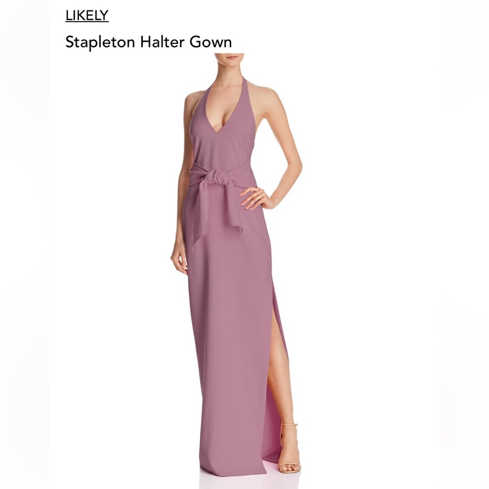 Likely Stapleton Halter Gown Mauve (Nostalgia Rose) size 8